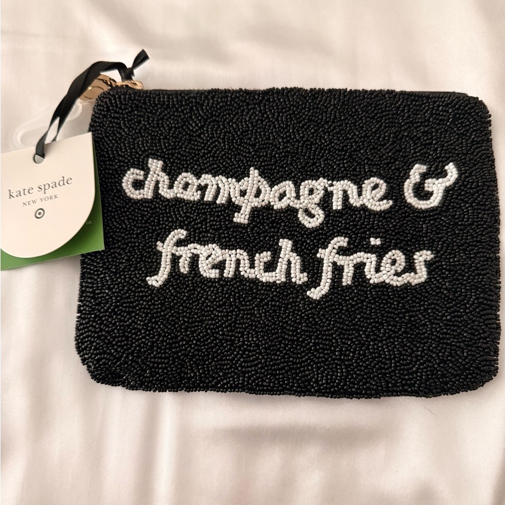 Kate Spade “Champagne & French Fries” Beaded Clutch | NWT